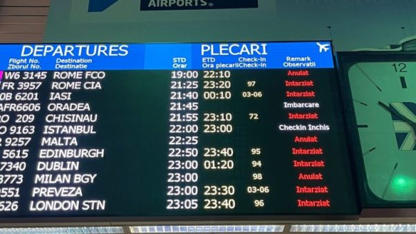 În luna iunie românii s-au confruntat cu 55% mai multe zboruri anulate decât în luna anterioară