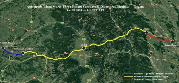 A8: CNAIR lansează licitația pentru primul lot de munte, tronsonul Miercurea Nirajului-Sărățeni (23 km.)